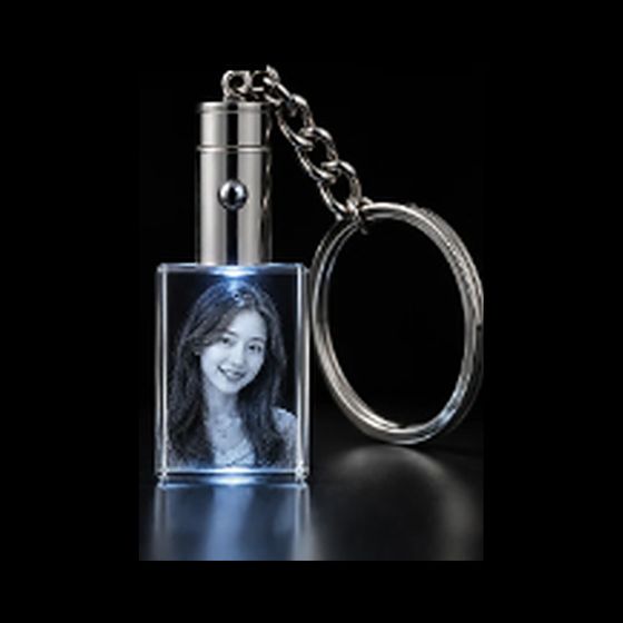 Horizontal Keychain Photo Crystal — 3D photo crystal engraved at Heenan, Werribee