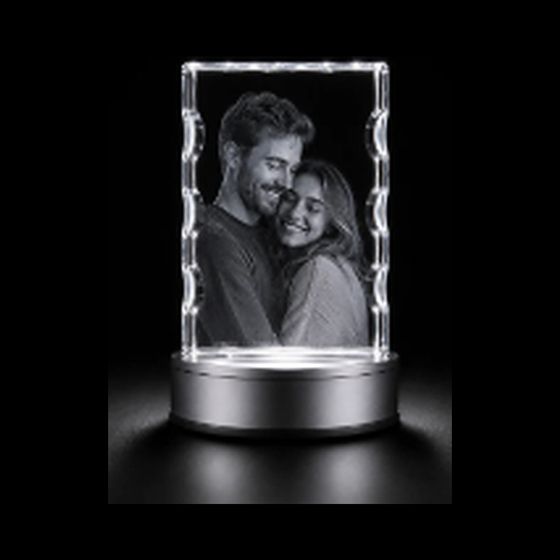 Notched Tall Photo Crystal — 3D photo crystal engraved at Heenan, Werribee