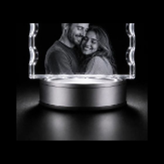 Notched Wide Photo Crystal — 3D photo crystal engraved at Heenan, Werribee
