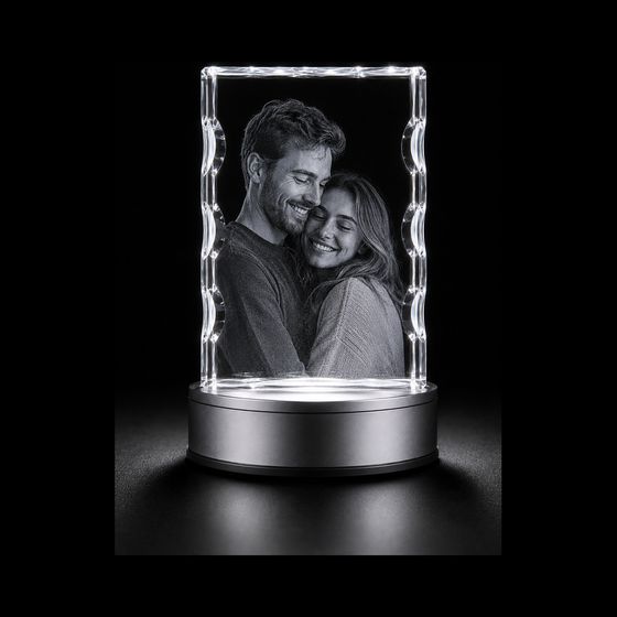 Rectangle Tall Photo Crystal — 3D photo crystal engraved at Heenan, Werribee